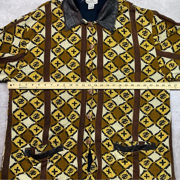 Shermarke Vintage Coat Adult One Size Gye Nyame Ghana Adrinka Symbol Collared - Picture 14 of 16